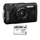 Olympus Tough TG-7 12MP Digital Camera with F2.0 Lens (Black) with Rechargeable Battery Bundle