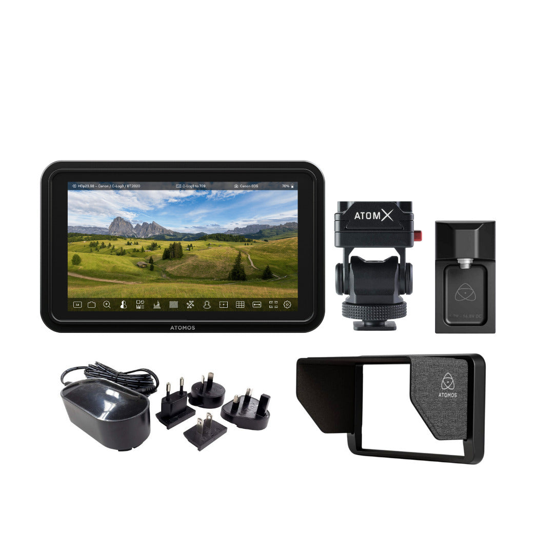Atomos Shinobi II 5-Inch HDMI 4K Monitor with Mount, Sunhood, and Locking Adapter Bundle