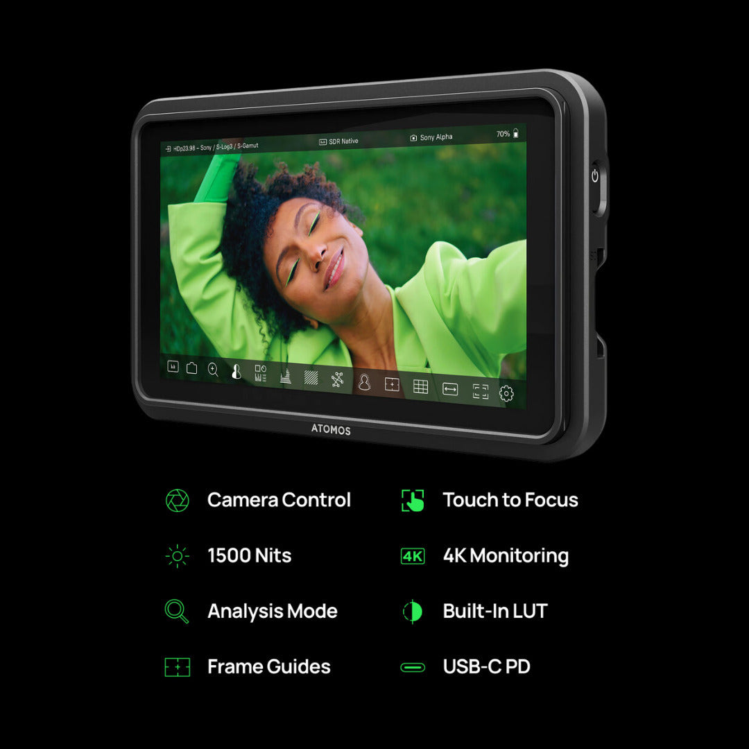 Atomos Shinobi II 5-Inch HDMI 4K Monitor with Mount, Sunhood, and Locking Adapter Bundle