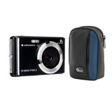 Agfa Photo DC5500 Compact Digital Camera (Black) with Camera Case (Black and Galaxy Blue) Bundle