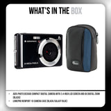 Agfa Photo DC5500 Compact Digital Camera (Black) with Camera Case (Black and Galaxy Blue) Bundle