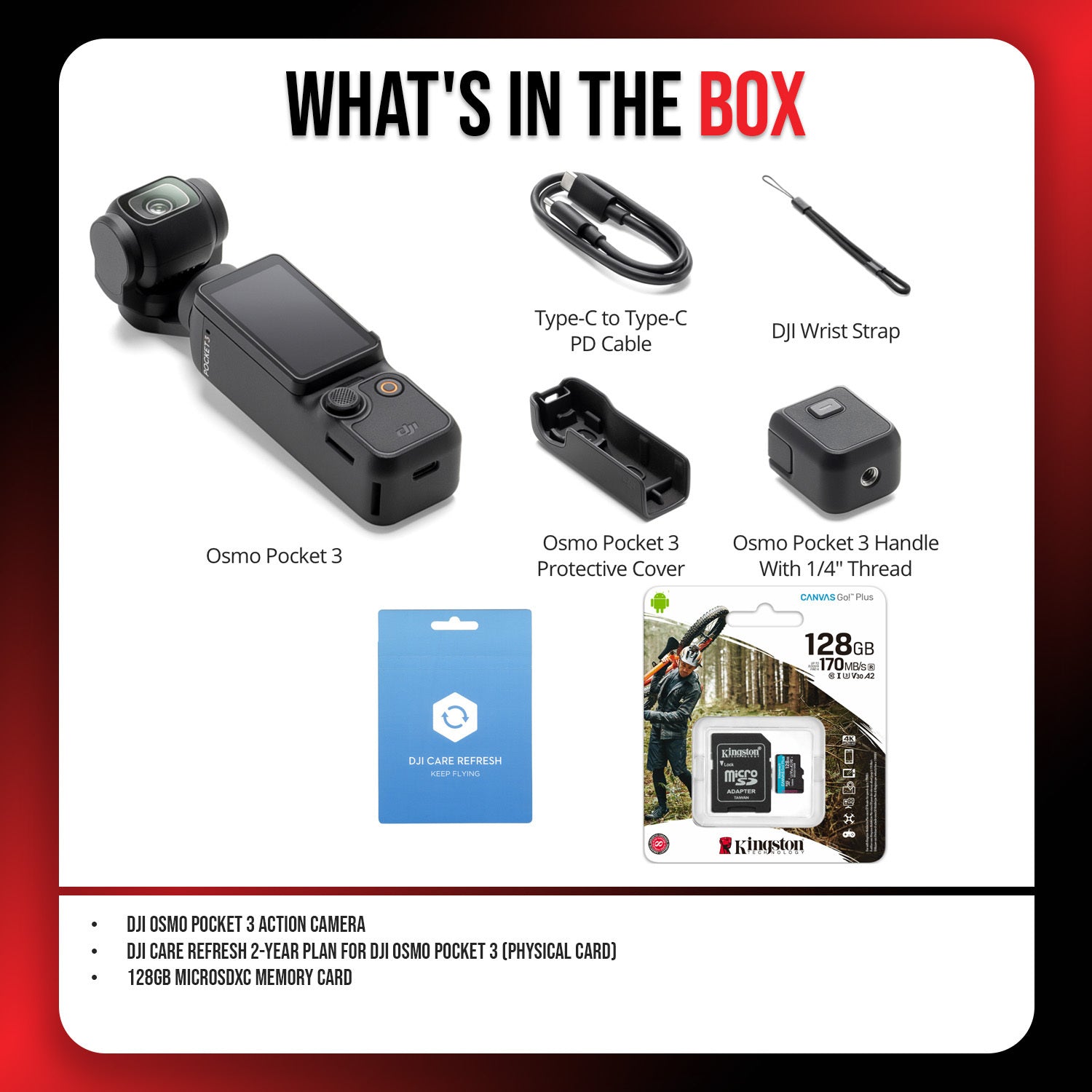 DJI Osmo Pocket 3 Action Camera with DJI Care Refresh 2-Year Plan