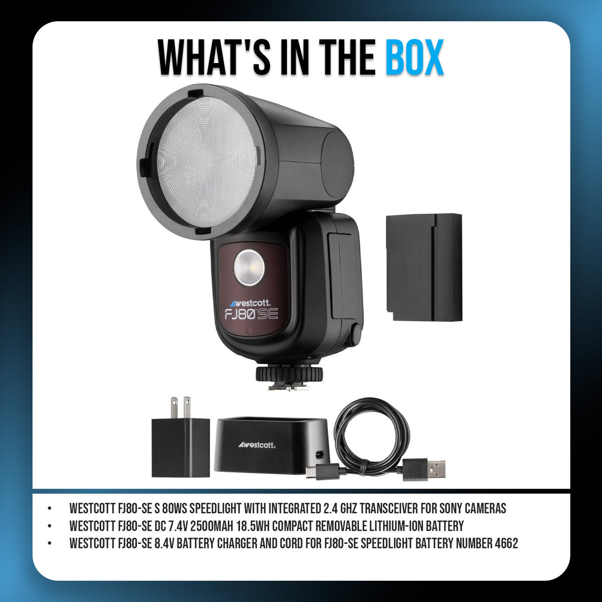 Westcott FJ80-SE S 80Ws Speedlight with Integrated 2.4 GHz Transceiver for Sony Cameras Bundle