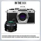 OM SYSTEM Om-3 Mirrorless Micro Four Thirds Lens System Camera and 25mm F1.8 II Lens Bundle