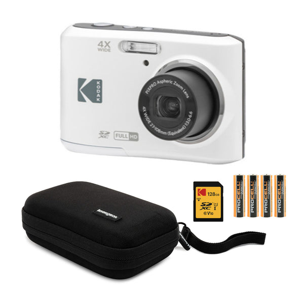 Kodak PIXPRO FZ45 Friendly Zoom Digital Camera (White) and Folding