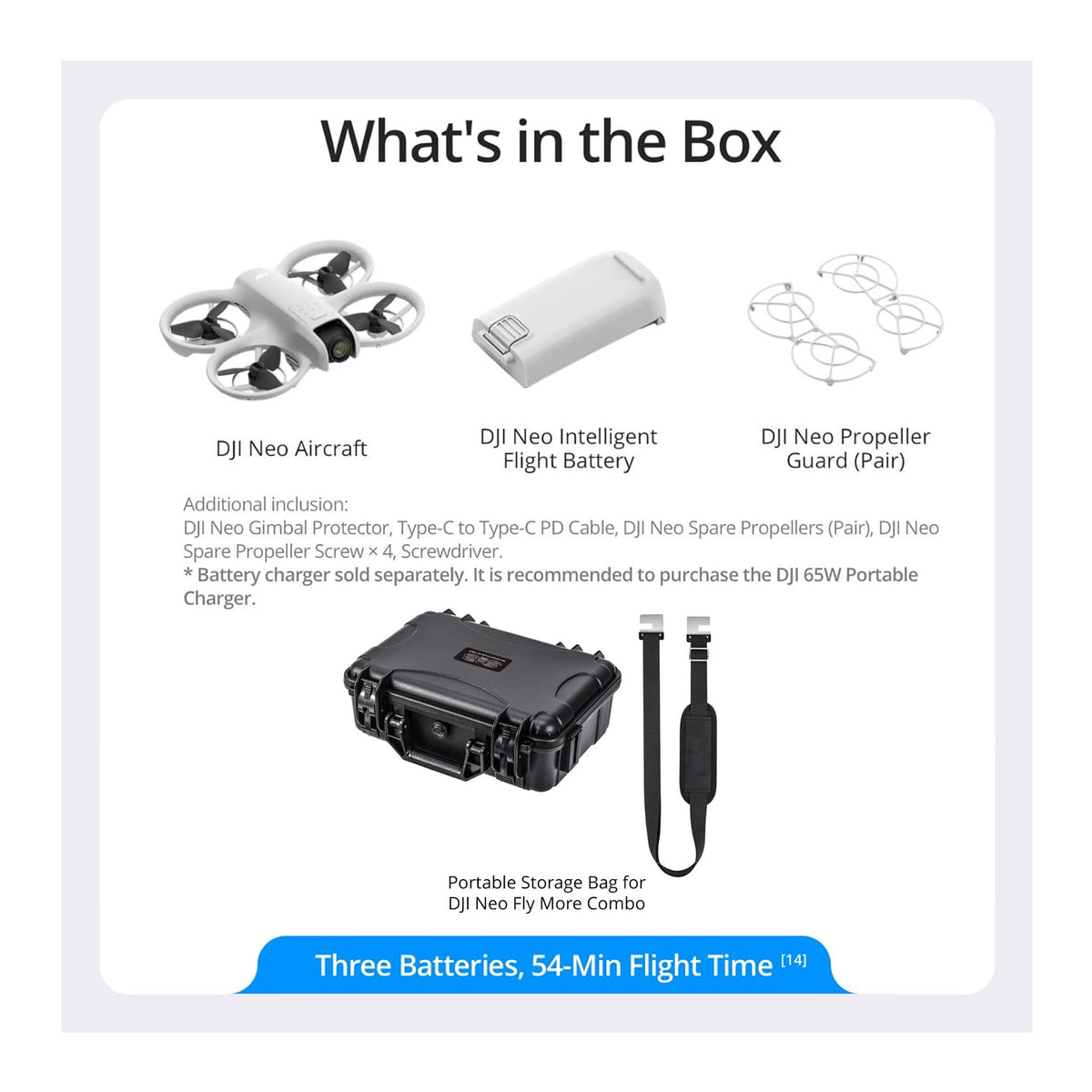 DJI Neo Palm Sized Lightweight Drone with Six Intelligent Shooting Modes with Hard Case for DJI Neo