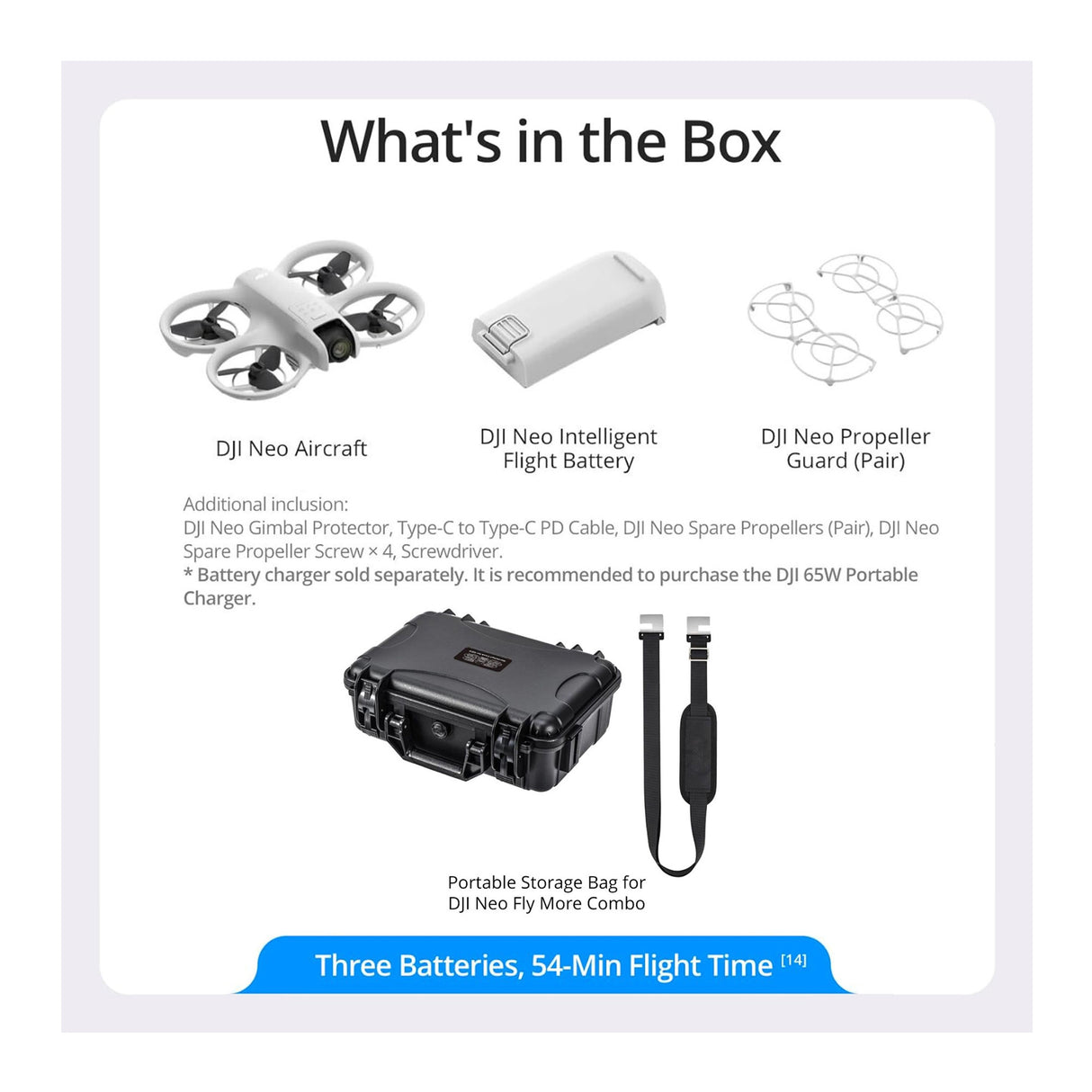 DJI Neo Palm Sized Lightweight Drone with Six Intelligent Shooting Modes with Hard Case for DJI Neo