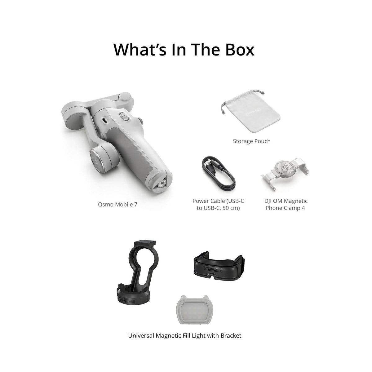 DJI Osmo Mobile 7 Gimbal with Multi-function Magnetic Fill-in light Bundle