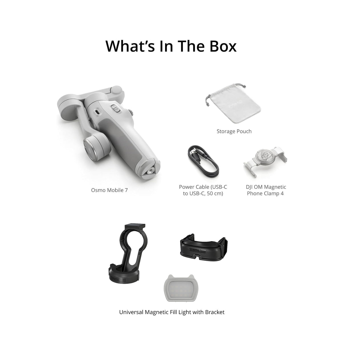 DJI Osmo Mobile 7 Gimbal with Multi-function Magnetic Fill-in light Bundle