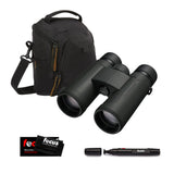 Nikon Prostaff P3 10X42 Binoculars and DSLR and Mirrorless Camera Shoulder Bag (Black) Bundle