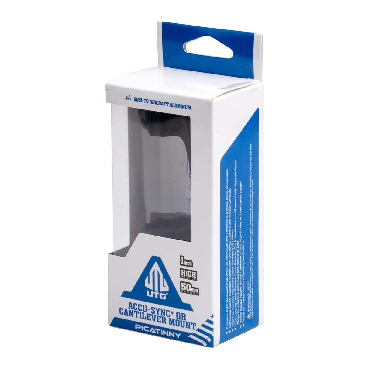 UTG ACCU-SYNC 1-Inch QR Picatinny Cantilever Matte Black Mount with 50mm Offset