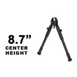UTG Clamp On Black Bipod with 8.7 to 10.2 Inch Center Height and Aluminum Body