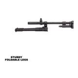 UTG Clamp On Black Bipod with 8.7 to 10.2 Inch Center Height and Aluminum Body