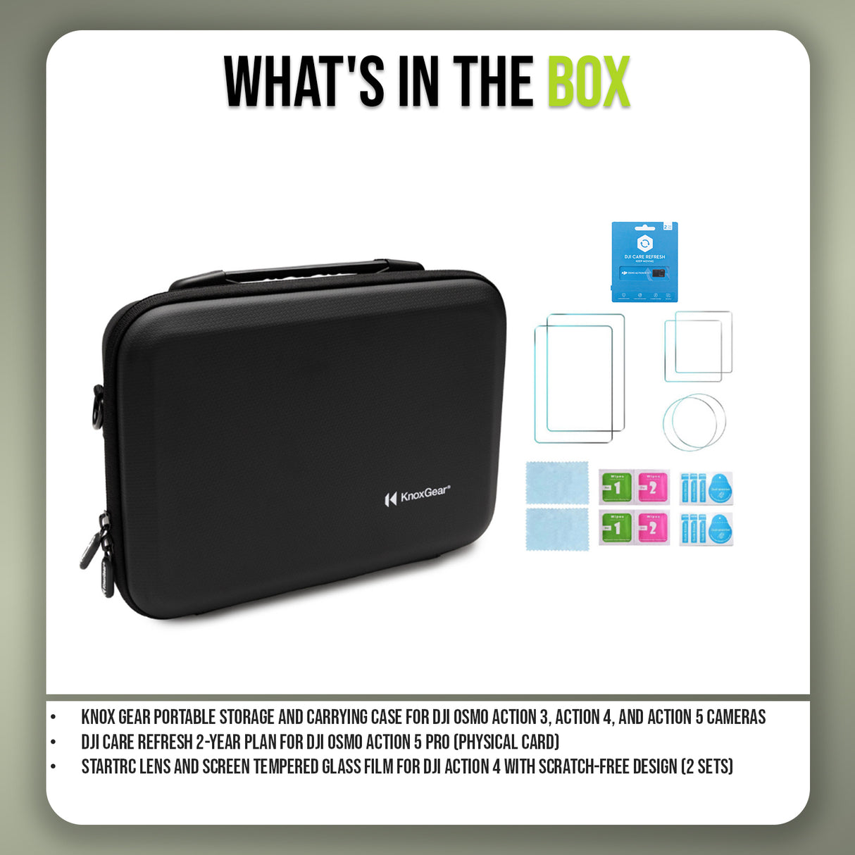 Knox Gear Portable Storage and Carrying Case and Refresh 2-Year Plan (Physical Card) Bundle