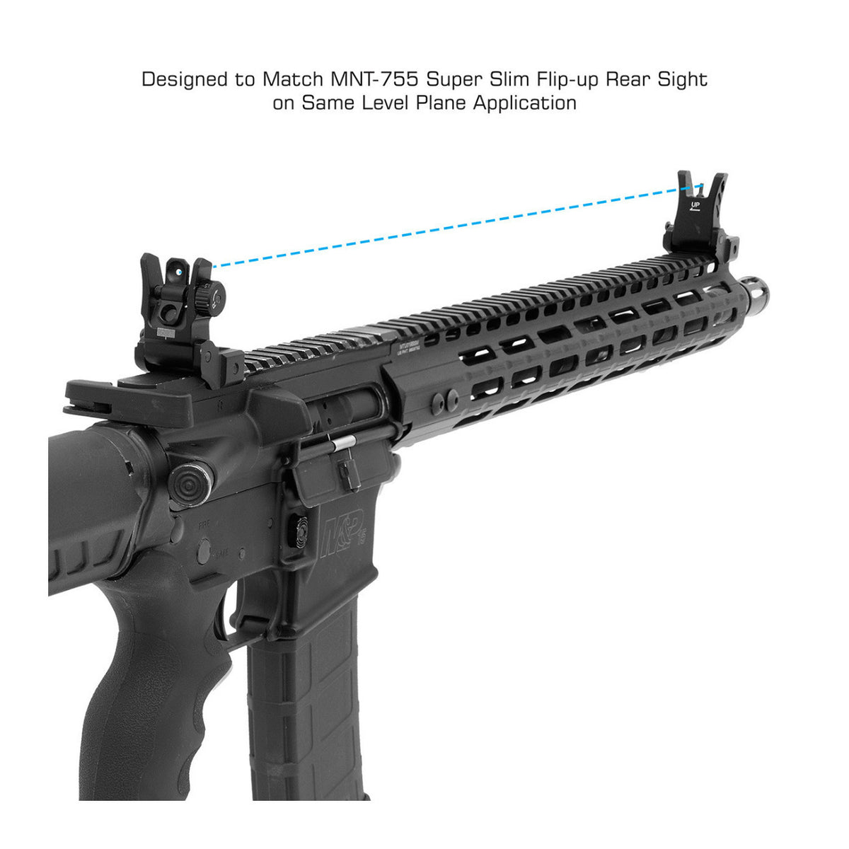 UTG Super Slim Aluminum-Steel Rear Sight with Manual Flip-Up and Tool-Free Aperture (Black)