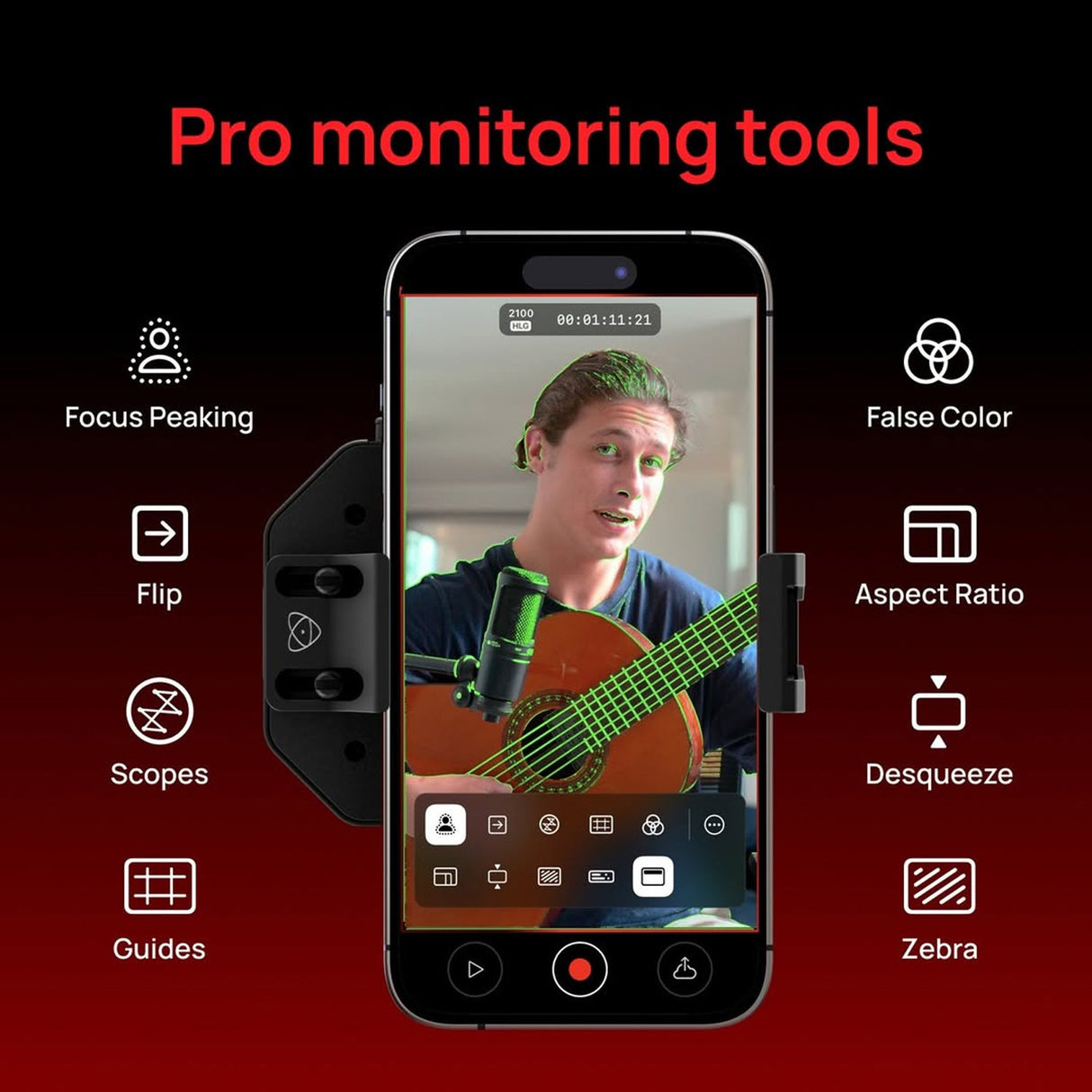 Atomos Ninja Phone for Video Professionals and Content Creators with Atomos Sunhood (Black) Bundle