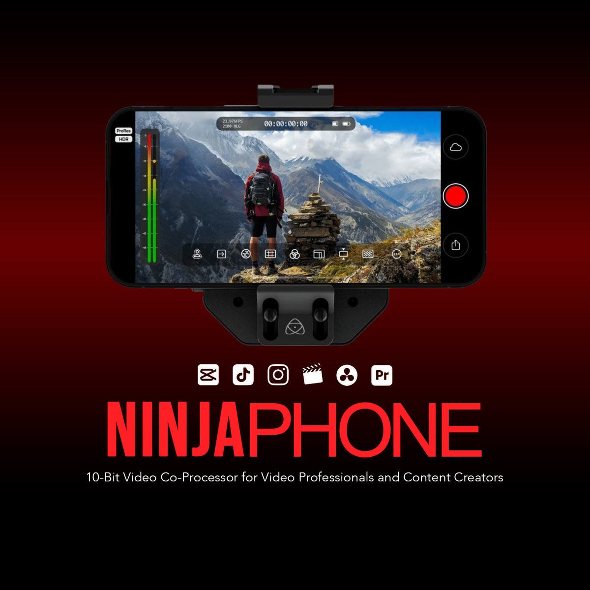 Atomos Ninja Phone for Video Professionals with 5-Inch and 7-Inch Monitor Mount and Sunhood Bundle