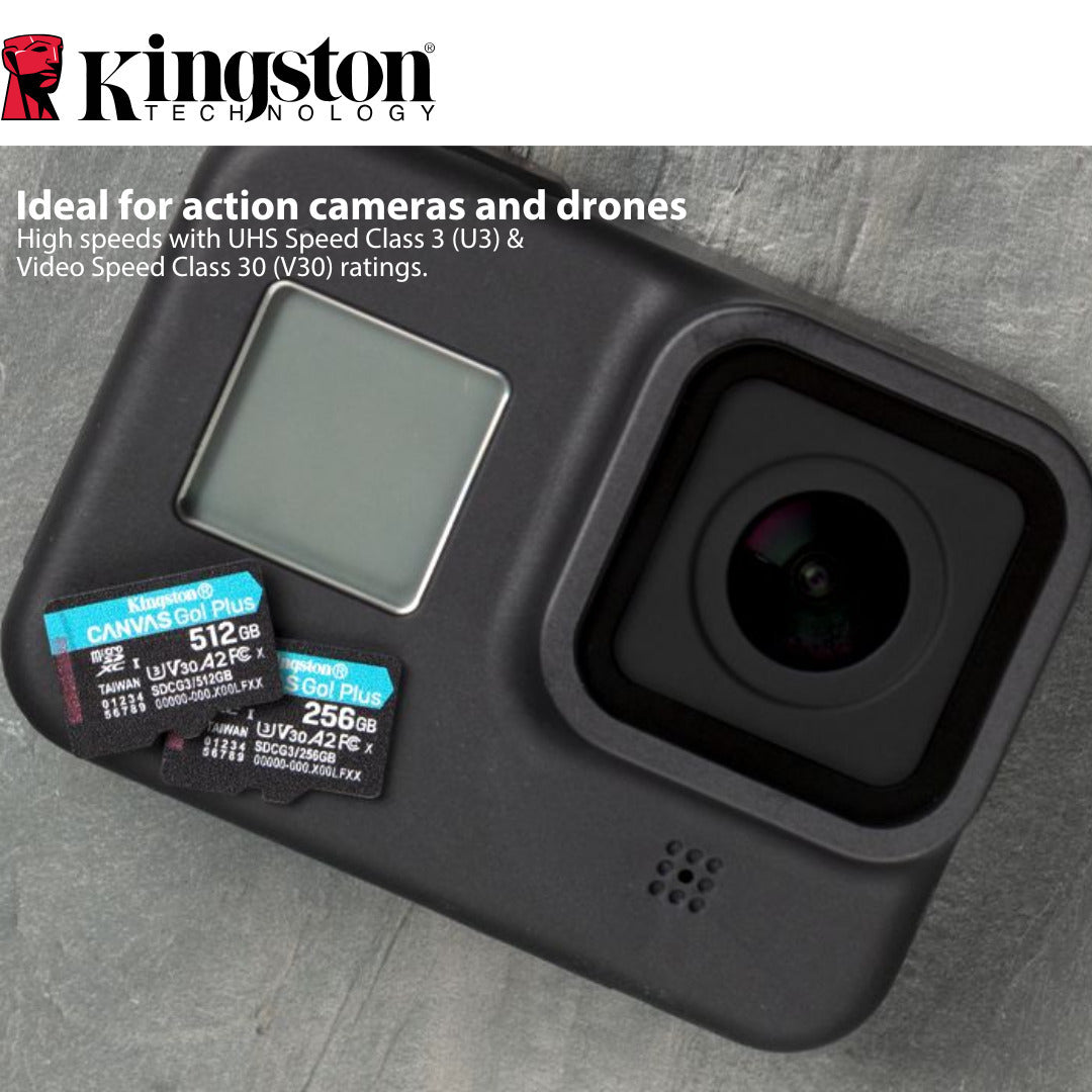 Kingston 128GB MicroSDXC Canvas Go Plus Memory Card (3-Pack) with High-Speed Card Reader Bundle