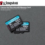 Kingston 128GB MicroSDXC Canvas Go Plus Memory Card (5-Pack) with High-Speed Card Reader Bundle