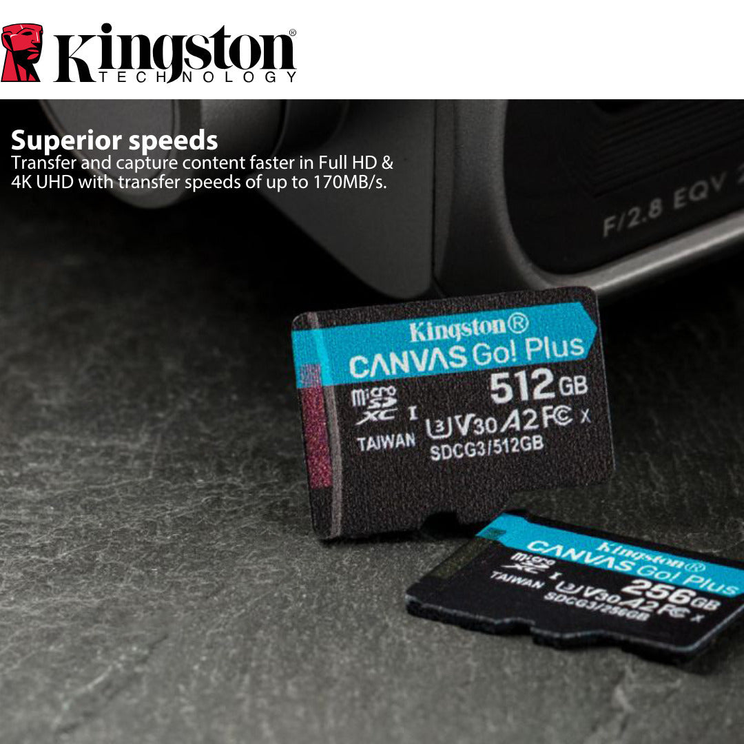 Kingston 128GB MicroSDXC Canvas Go Plus Memory Card (5-Pack) with High-Speed Card Reader Bundle