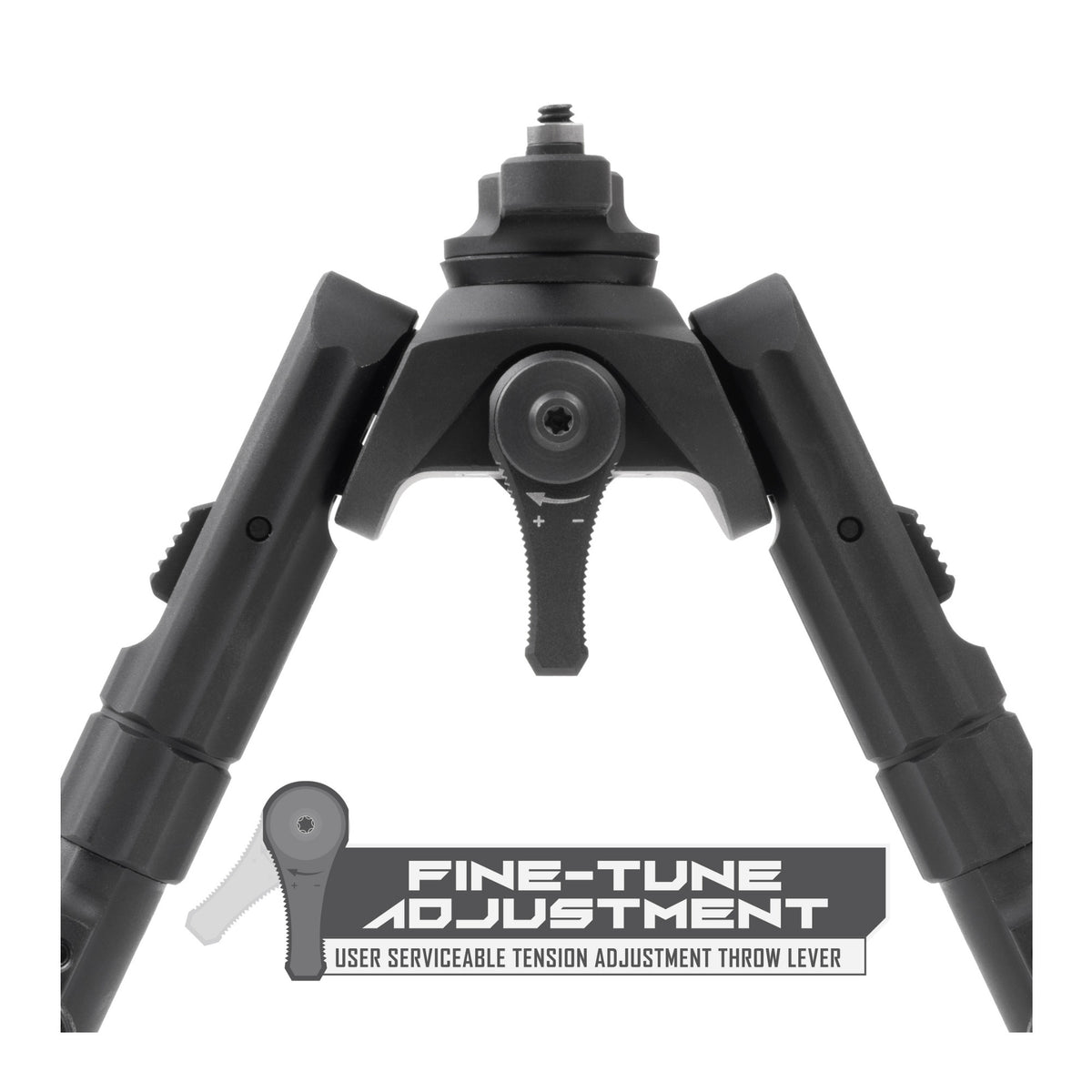 UTG Recon 360 TL M LOK Matte Black Bipod with 5.8 to 7.1 Inch Center Height