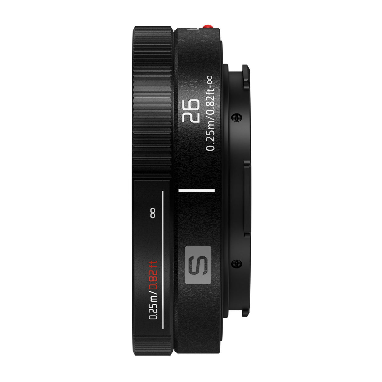 Panasonic S-R26 Lumix S 26mm F8 Lens with Manual Focus and Lightweight Body (Black, Refurbished)