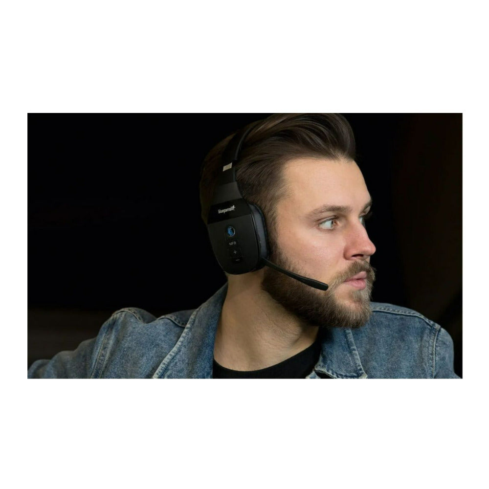 BlueParrott S450-XT Bluetooth Stereo Headset, Noise-Canceling Mic (Black) (Certified Refurbished)