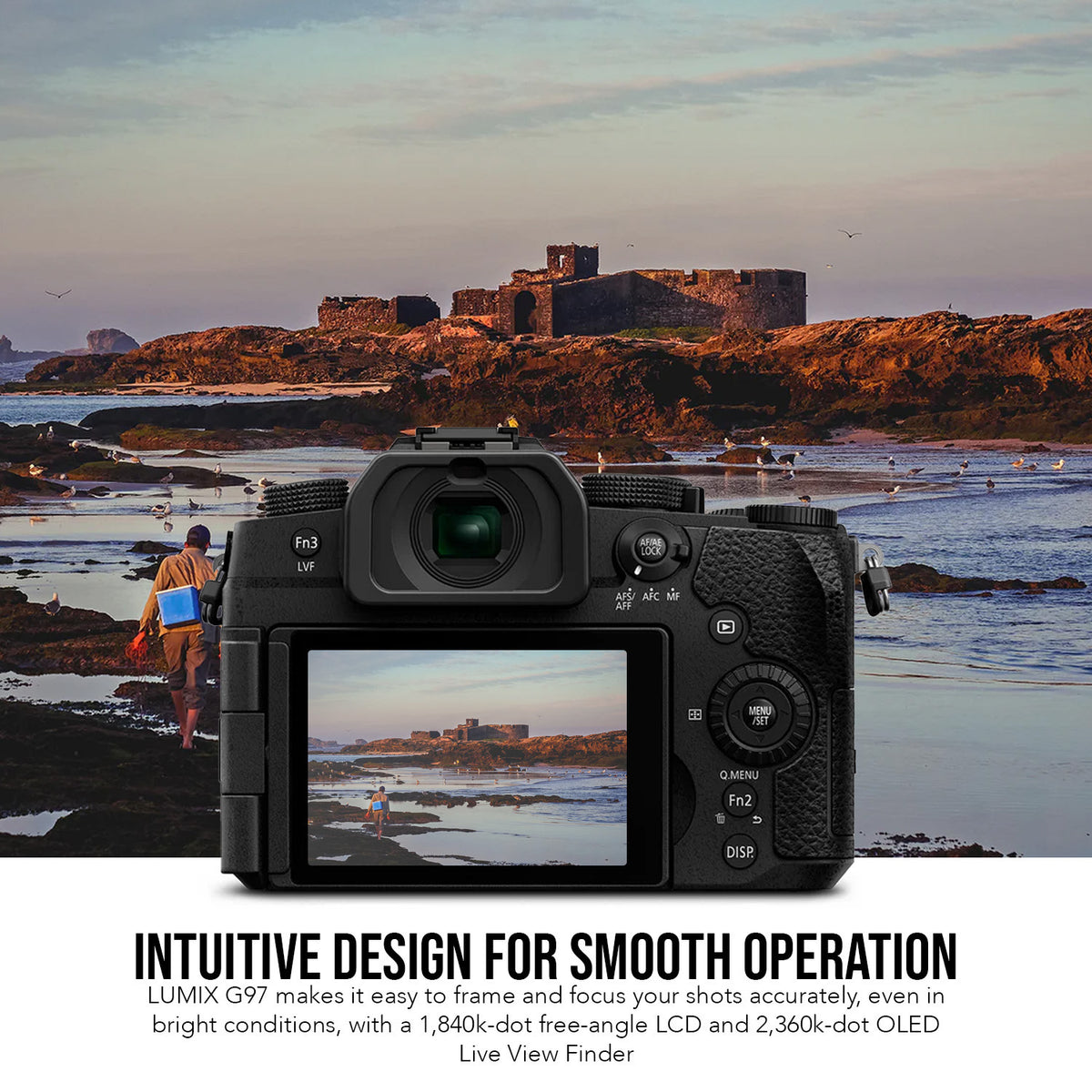 Panasonic LUMIX G97 Micro Four Thirds Mirrorless Camera (Black) with 2 Batteries and Charger Bundle