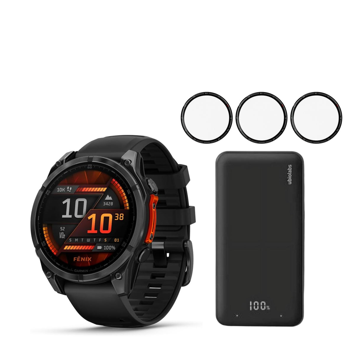 Garmin Fenix 8 51mm GPS Smartwatch with 1.4-Inch AMOLED Display (Slate Gray and Black) Bundle