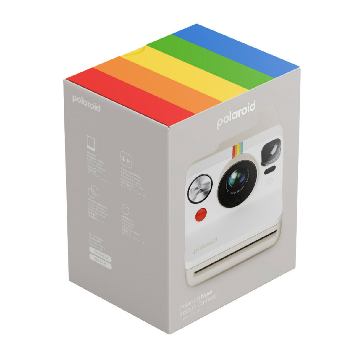 Polaroid Now Generation 3 Analog Instant Camera with Two-Lens Autofocus System (Pebble White)