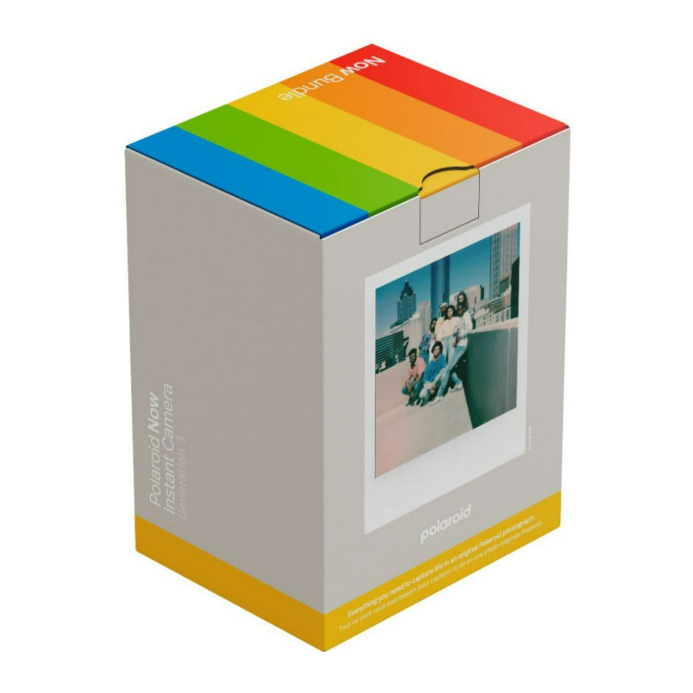 Polaroid Now Generation 3 Analog Instant Camera (White) and Color Film Bundle (8 Photos)