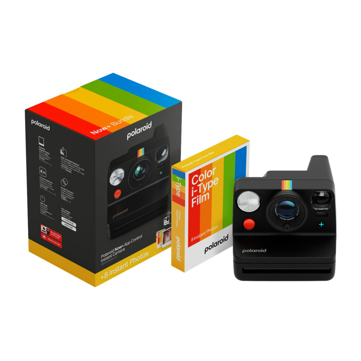 Polaroid Now Plus Generation 3 Instant Camera with Color Film Bundle (Black, 8 Photos)