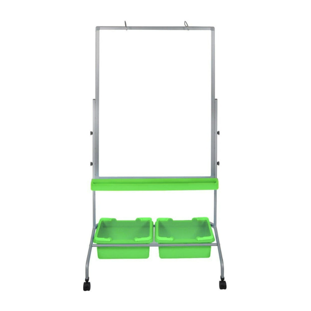 Luxor MB3040WBIN Classroom Chart Stand with Storage Bins, Adjustable Height, and Magnetic Design