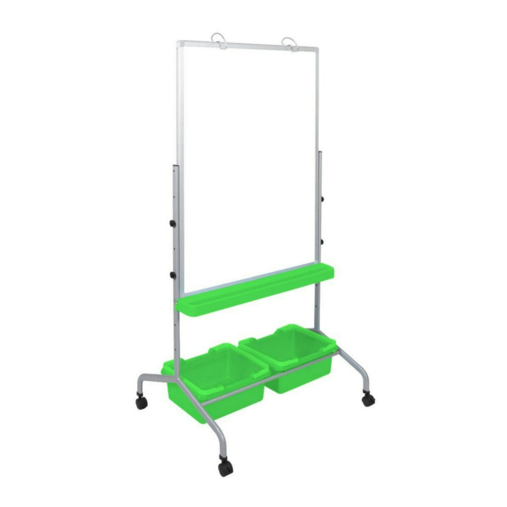 Luxor MB3040WBIN Classroom Chart Stand with Storage Bins, Adjustable Height, and Magnetic Design