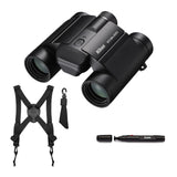 Nikon 10x25 S Dual-Hinge Design Stabilized Binoculars with Multilayer Lens Coatings (Black) Bundle