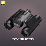 Nikon 10x25 S Dual-Hinge Design Stabilized Binoculars with Multilayer Lens Coatings (Black) Bundle