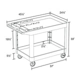 Luxor XLC11-B Two-Shelf Heavy Duty Utility Cart with Thermoplastic Resin Body (Black)