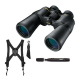 Nikon 10x50 ACULON A211 Binoculars with 10-Power Multicoated Lenses (Black) with Harness Bundle