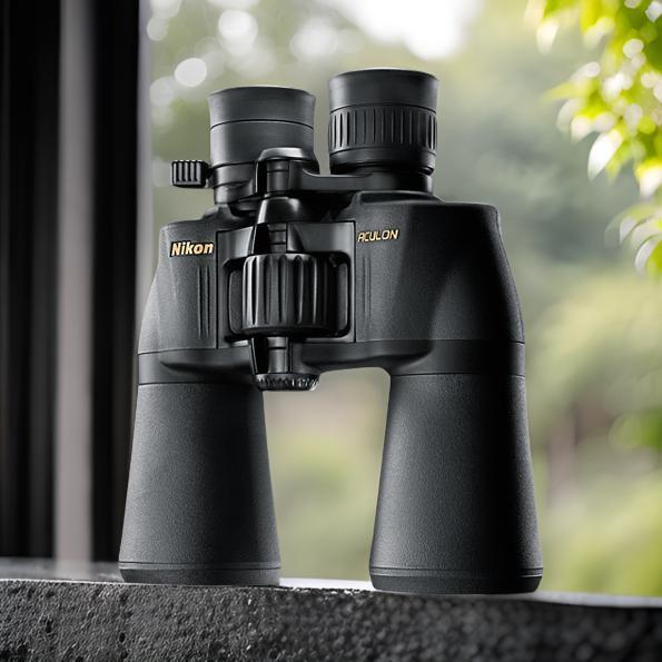Nikon 10x50 ACULON A211 Binoculars with 10-Power Multicoated Lenses (Black) with Harness Bundle