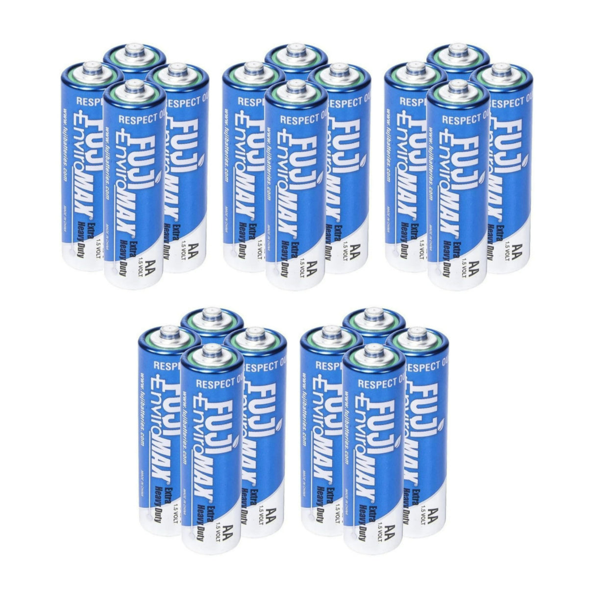 Fuji EnviroMAX Extra Heavy-Duty Single Use 1.5V Zinc AA Battery for Clocks and Remotes (20-Pack)