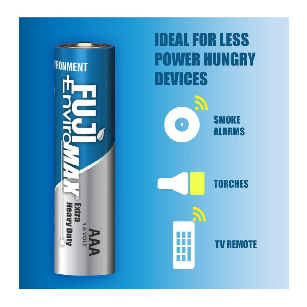 Fuji EnviroMAX Extra Heavy-Duty Single Use 1.5V Zinc AAA Battery for Clocks and Remotes (20-Pack)