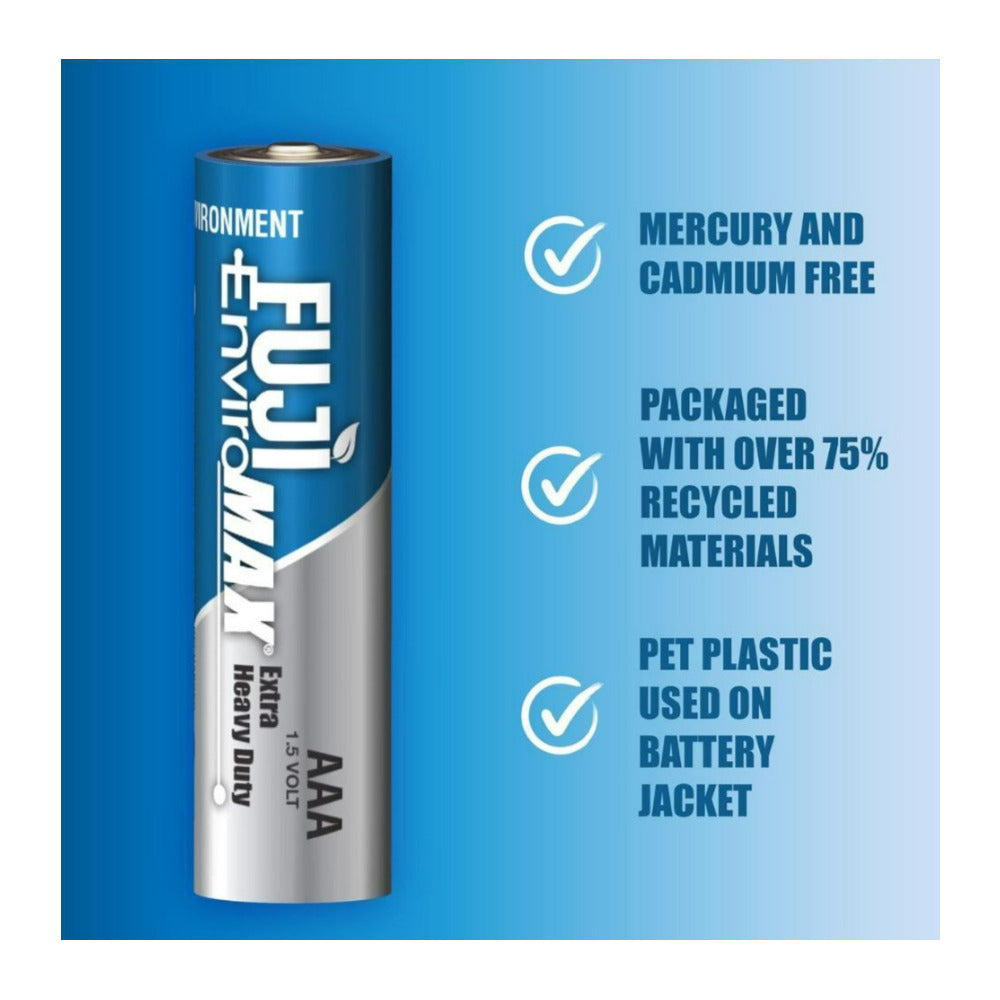 Fuji EnviroMAX Extra Heavy-Duty Single Use 1.5V Zinc AAA Battery for Clocks and Remotes (20-Pack)