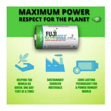 Fuji EnviroMAX D Super 1.5V 4100mAh Alkaline Battery for Clocks, Radios, and Smoke Detector (2-Pack)