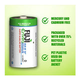 Fuji EnviroMAX D Super 1.5V 4100mAh Alkaline Battery for Clocks, Radios, and Smoke Detector (2-Pack)