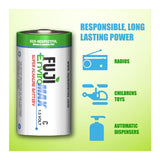 Fuji EnviroMAX C Super 1.5V 4200mAh Alkaline Battery for Clocks, Radios, and Smoke Detector (2-Pack)