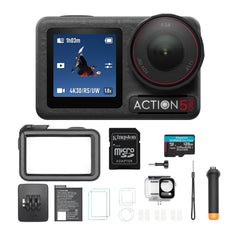 DJI Osmo Action 5 Pro Standard Combo with DJI Diving Gear,128GB MicroSD and Screen Protectors