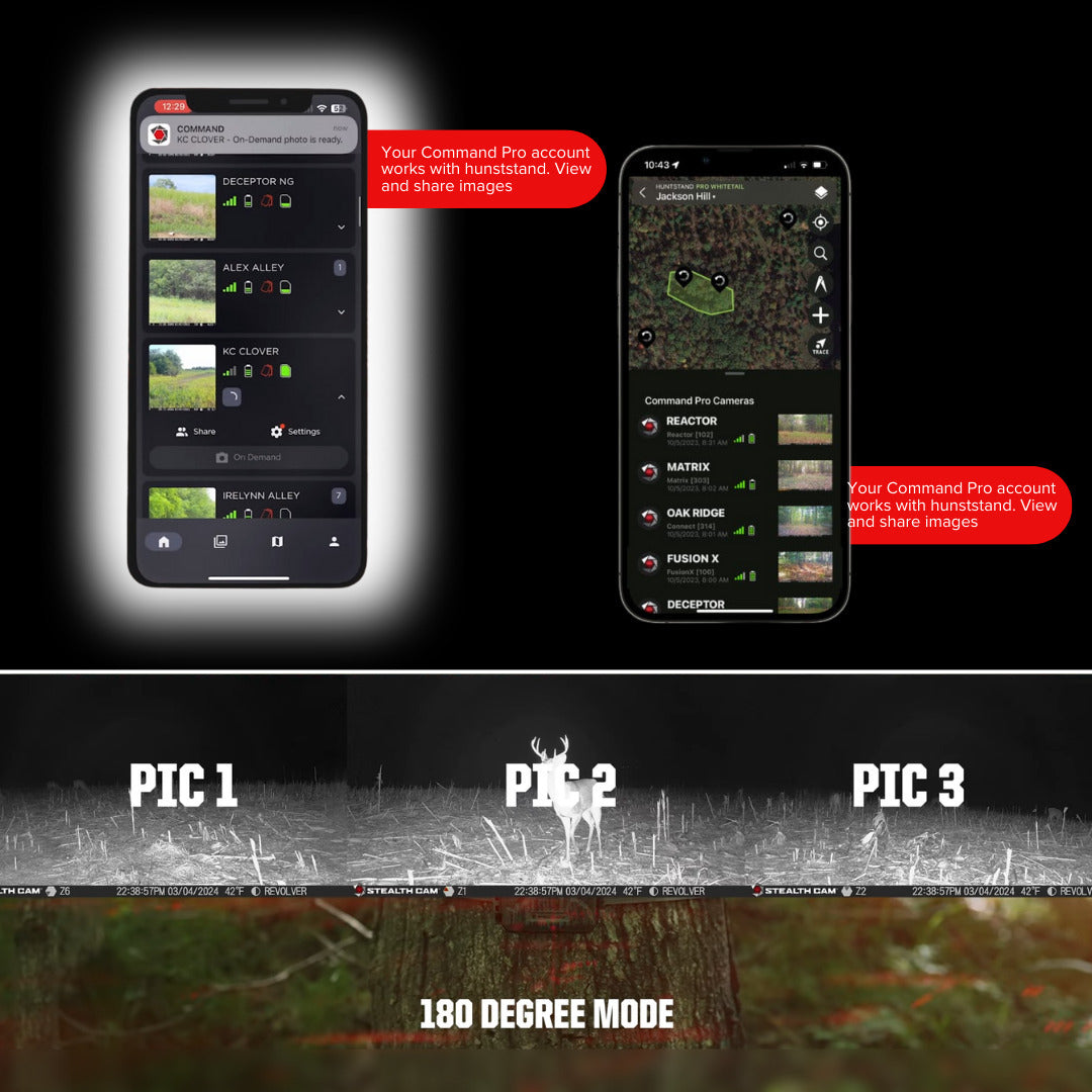 Stealth Cam Revolver 40MP Pro 360-Degree Cellular Trail Camera (6-Pack) and Battery (6-Pack) Bundle