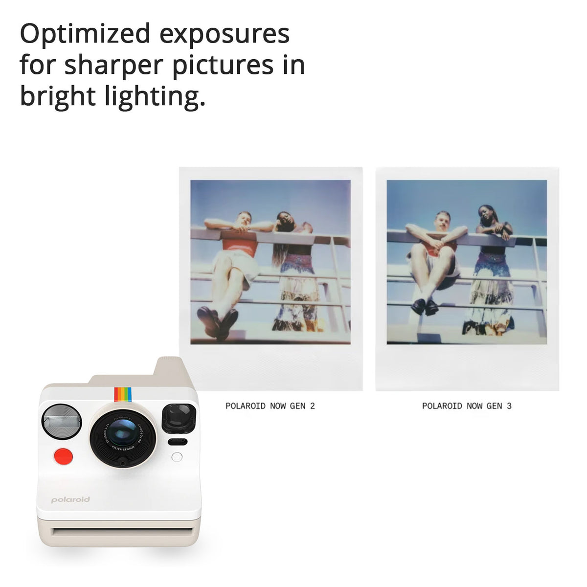 Polaroid Now Generation 3 Analog Instant Camera (Pebble White) and Focus Camera Film Kit Bundle
