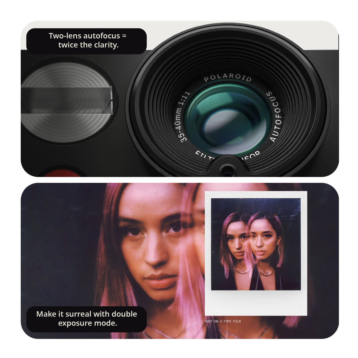 Polaroid Now Plus Generation 3 Instant Camera with Two-Lens AF System and Manual Mode (Black) Bundle