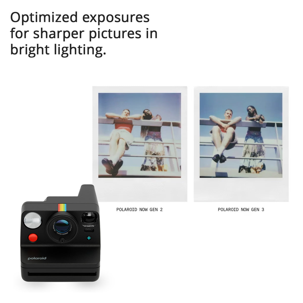 Polaroid Now Generation 3 Instant Camera with Built-In Tripod Mount and Film Kit (Black) Bundle